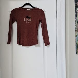 Perimitz Girls Long Sleeves Stripes 3D decoration Top